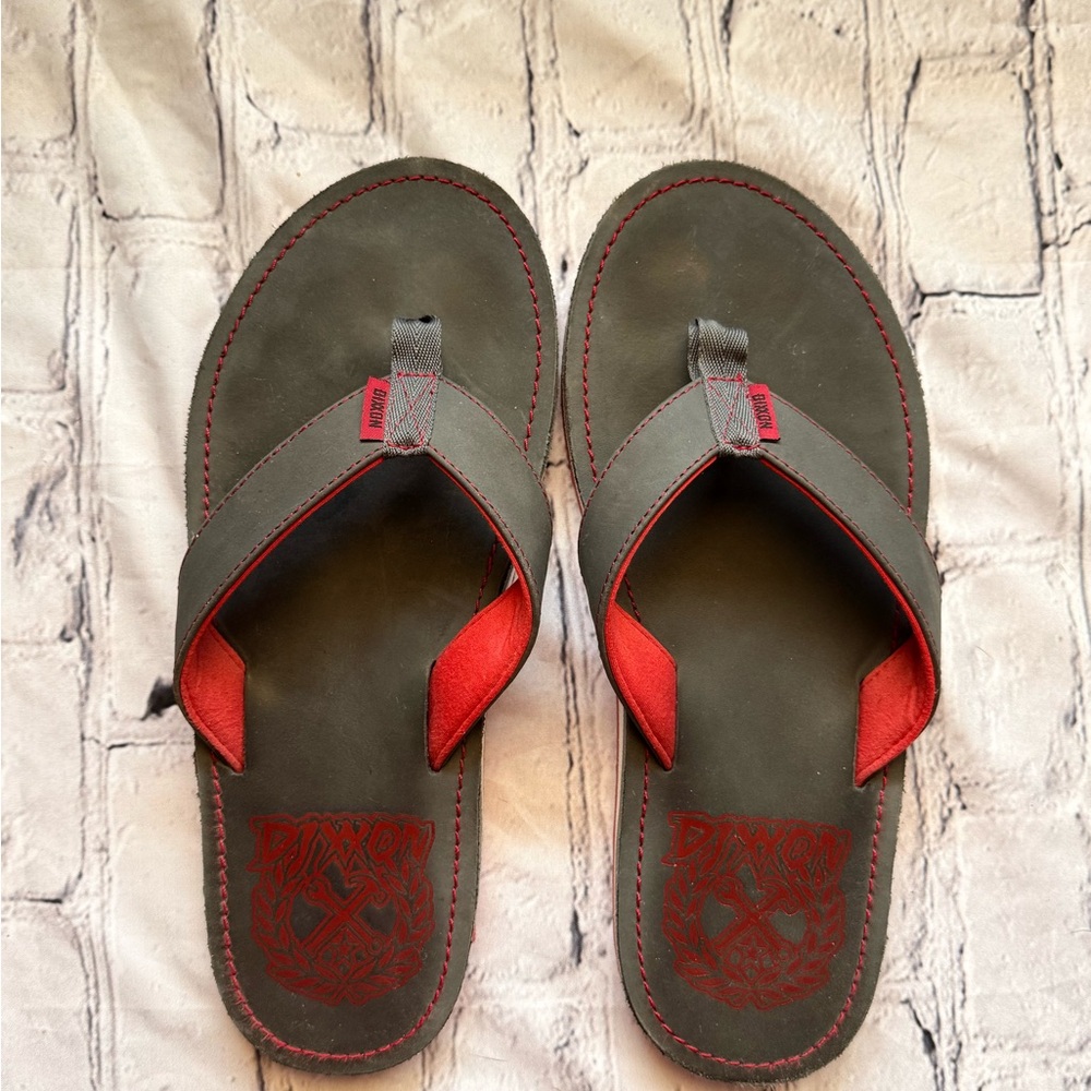 DIXXON Gray and Red Men's Flip Flops